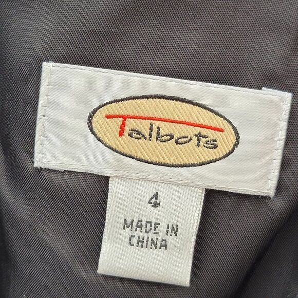 Talbots Womens 4 Sleeveless Midi Dress Criss Cross Back Straps Black Cocktail - Picture 12 of 14